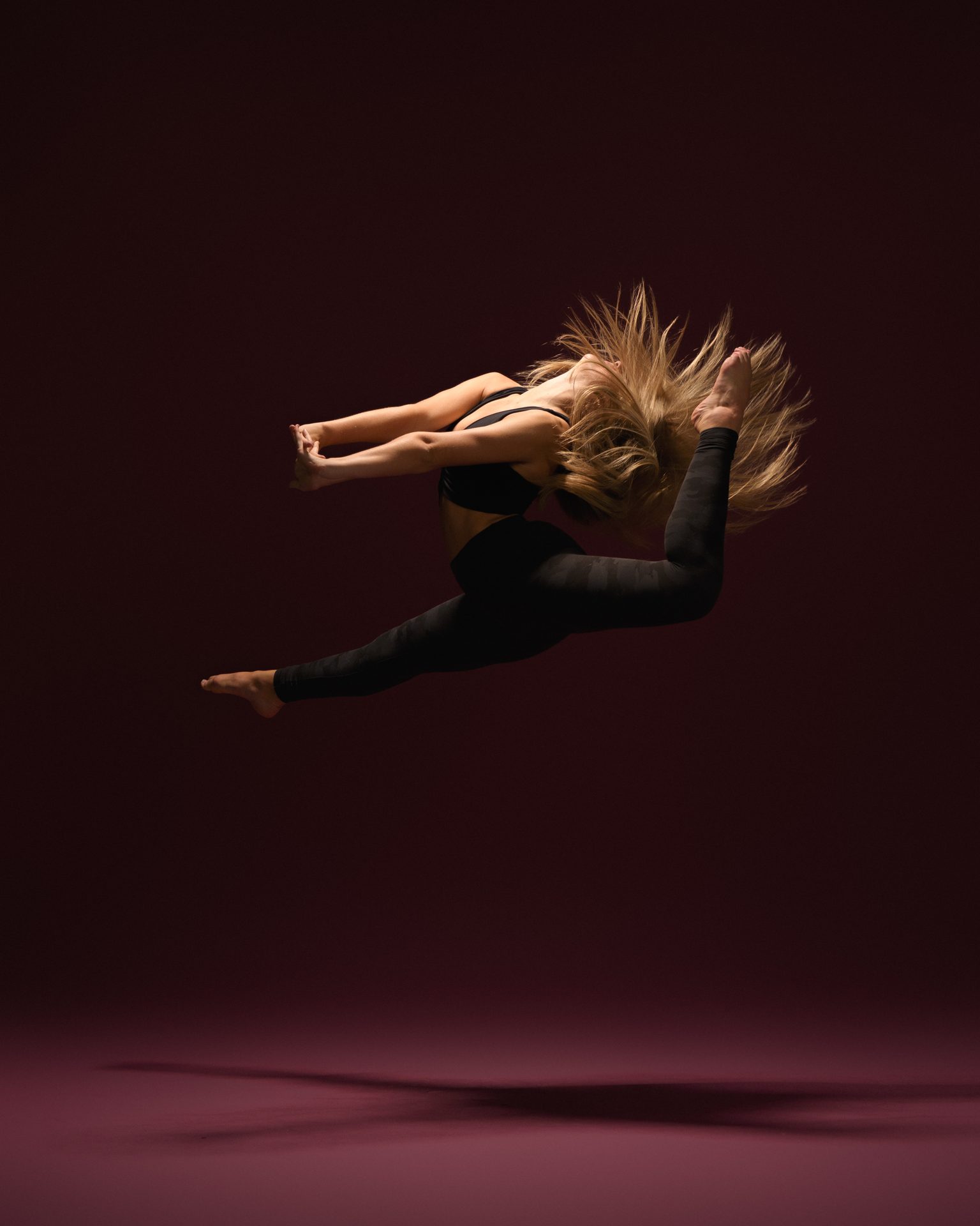 Dancer flying through the air